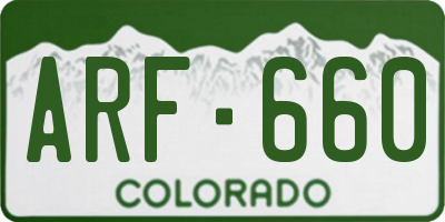 CO license plate ARF660