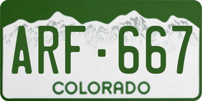 CO license plate ARF667