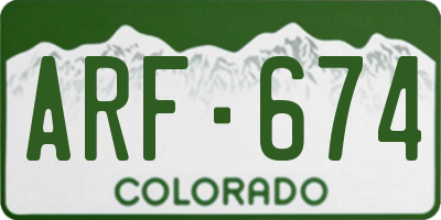 CO license plate ARF674