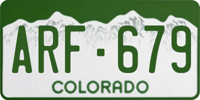 CO license plate ARF679