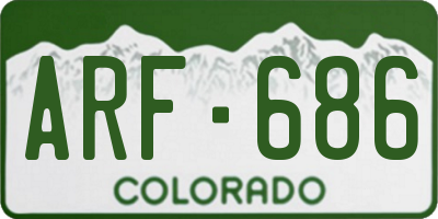CO license plate ARF686