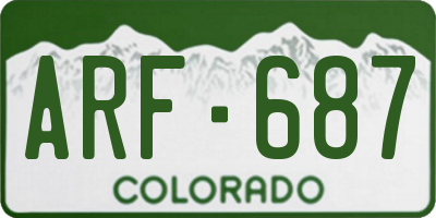 CO license plate ARF687