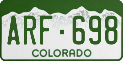 CO license plate ARF698