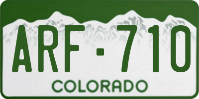 CO license plate ARF710
