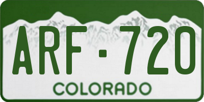 CO license plate ARF720