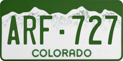 CO license plate ARF727