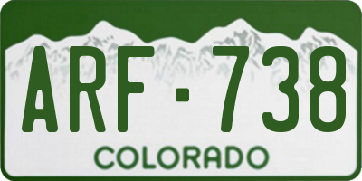 CO license plate ARF738