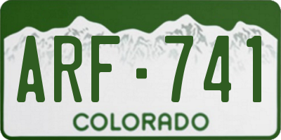 CO license plate ARF741