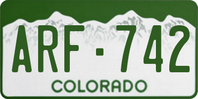 CO license plate ARF742
