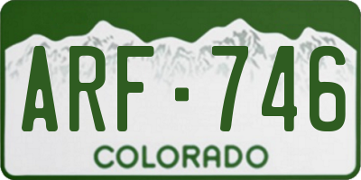 CO license plate ARF746