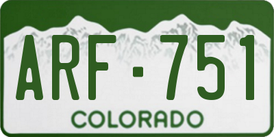 CO license plate ARF751
