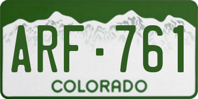 CO license plate ARF761