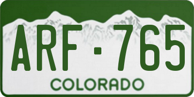 CO license plate ARF765