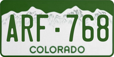 CO license plate ARF768