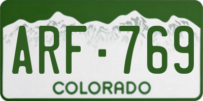 CO license plate ARF769