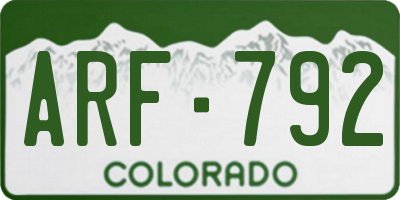 CO license plate ARF792