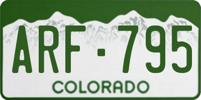 CO license plate ARF795