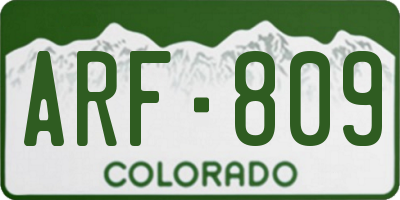 CO license plate ARF809