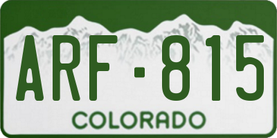 CO license plate ARF815