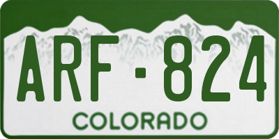 CO license plate ARF824