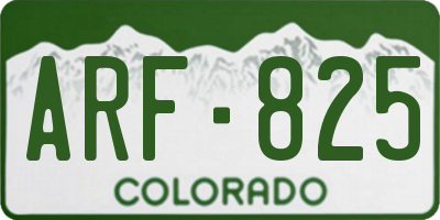CO license plate ARF825