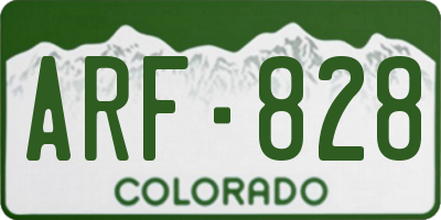 CO license plate ARF828