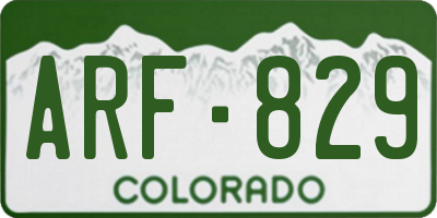 CO license plate ARF829