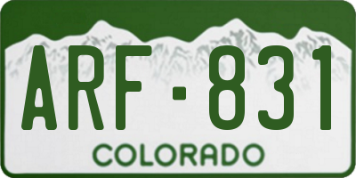 CO license plate ARF831