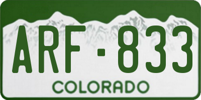 CO license plate ARF833