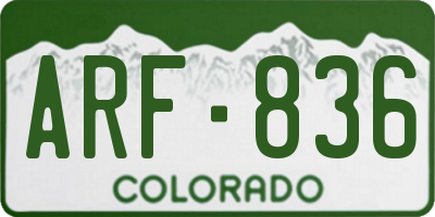 CO license plate ARF836