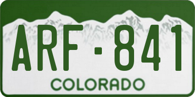 CO license plate ARF841