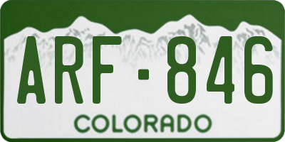 CO license plate ARF846