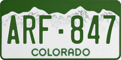 CO license plate ARF847
