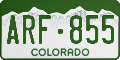 CO license plate ARF855