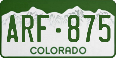 CO license plate ARF875