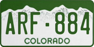 CO license plate ARF884