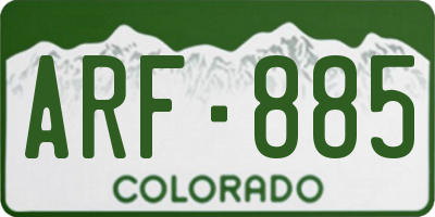 CO license plate ARF885