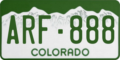 CO license plate ARF888