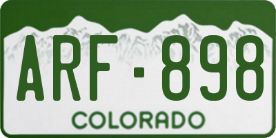 CO license plate ARF898