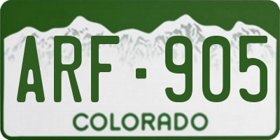 CO license plate ARF905