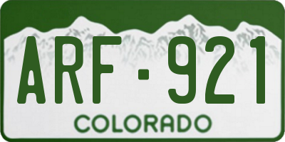CO license plate ARF921