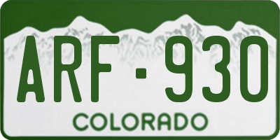 CO license plate ARF930