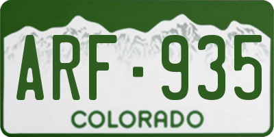 CO license plate ARF935