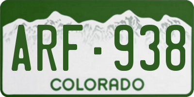 CO license plate ARF938