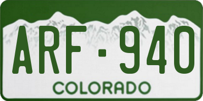 CO license plate ARF940