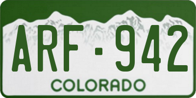 CO license plate ARF942