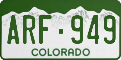 CO license plate ARF949