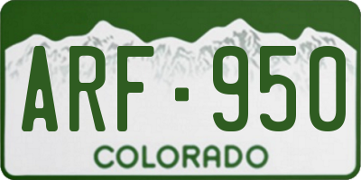 CO license plate ARF950