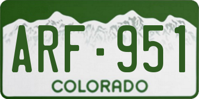 CO license plate ARF951