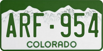 CO license plate ARF954